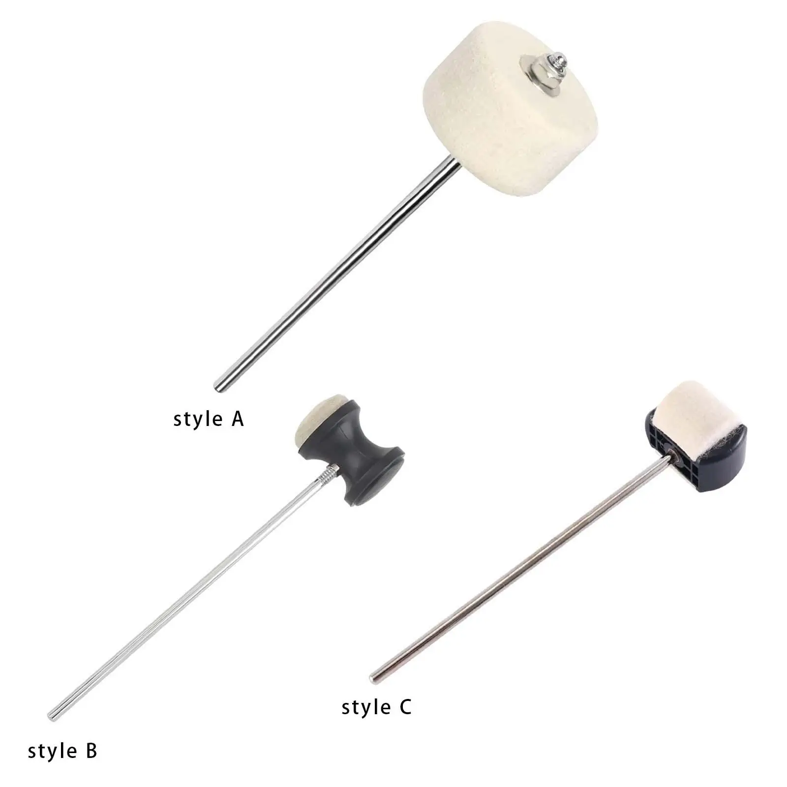 Metal Shaft Drum Pedal Beater Lightweight Felt Mallet for Professional Drum Set and Percussion Accessories
