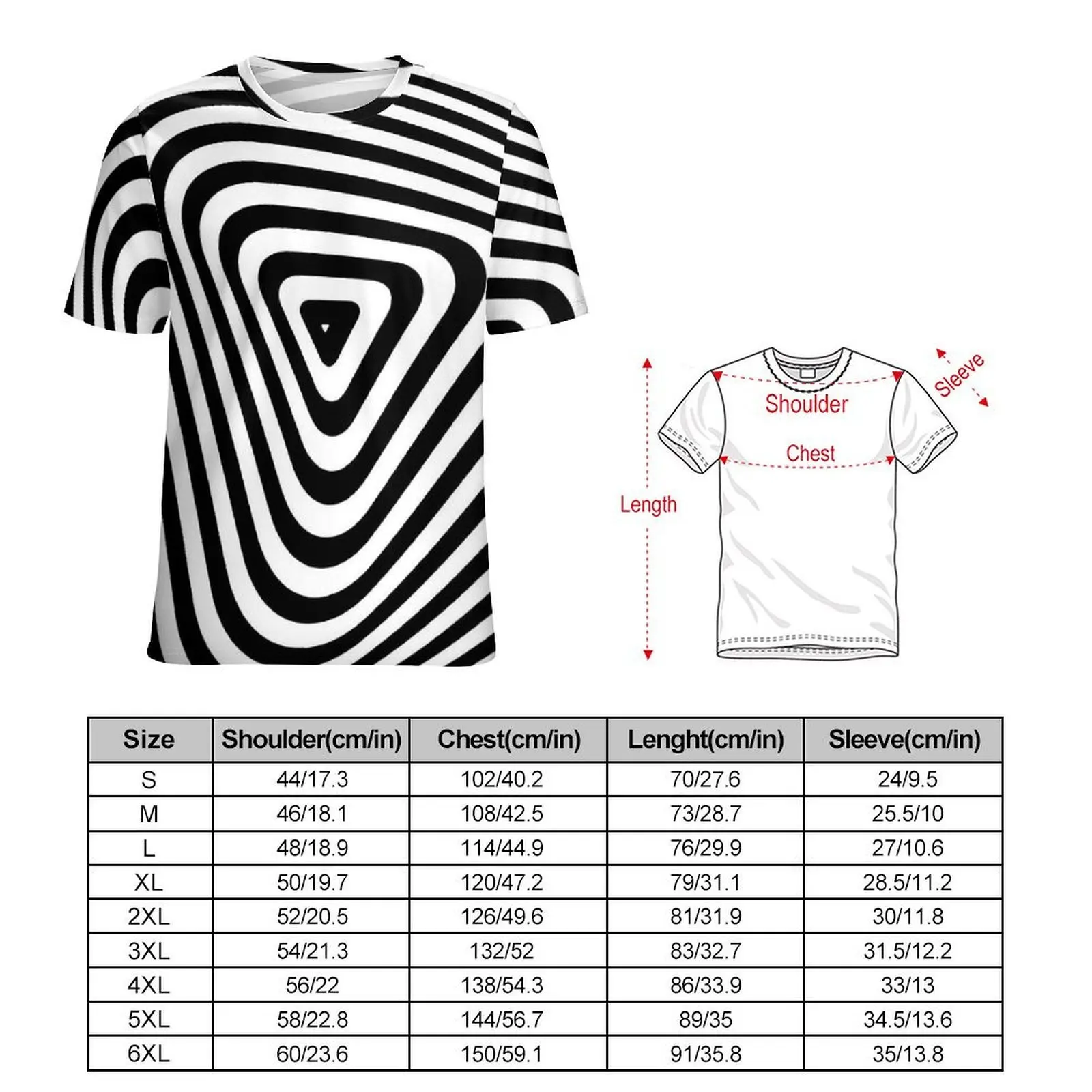 Abstract Striped T Shirt Triangle Lines Print Trending T-Shirts Men Funny Tshirt Original Short Sleeve Design Top Tees Plus Size
