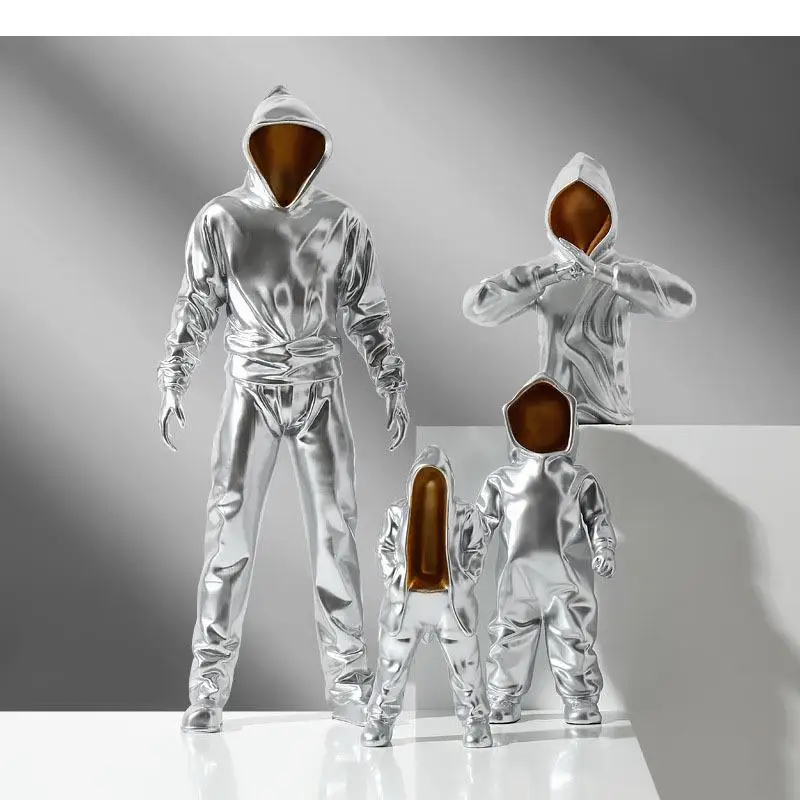 

Mysterious Character Resins Sculpture Aesthetic Room Decor Crafts Silver Figures Statue Ornaments Desk Decoration Artwork