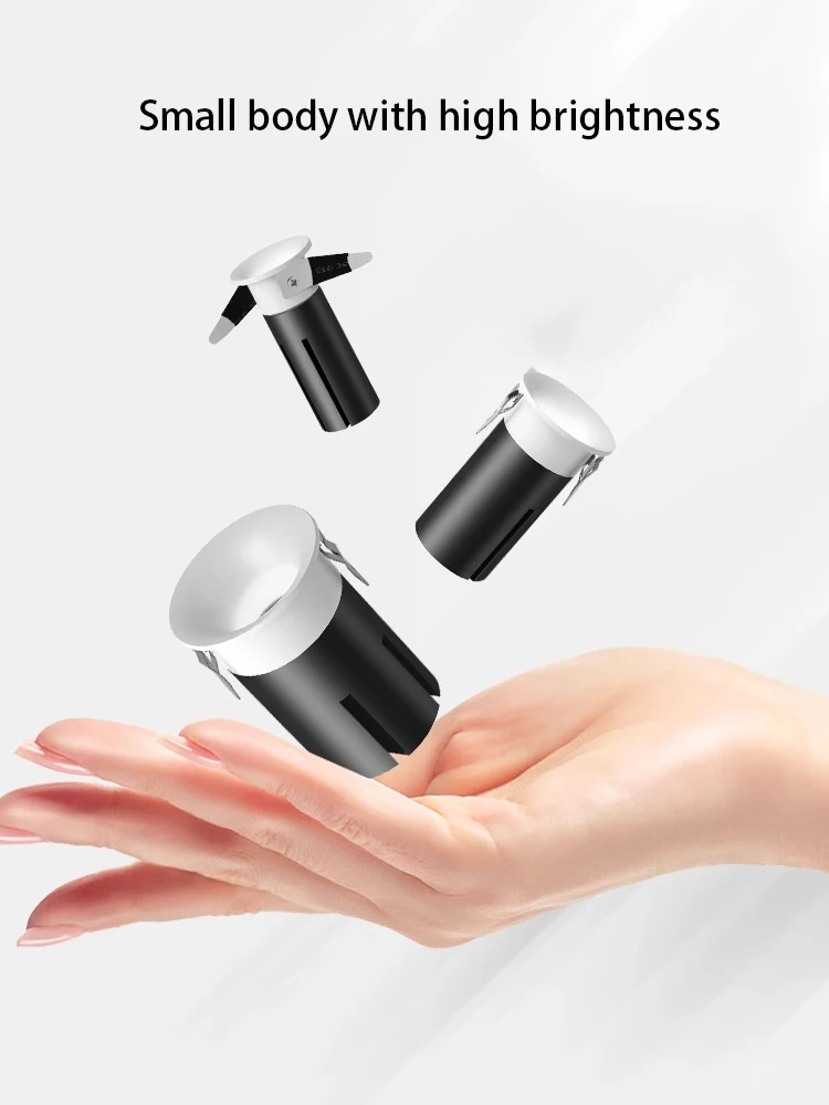 Led Spotlight Mini Small Spot Light Recessed Round Ceiling Lamp Anti Glare Downlight White Black Foco For Living Room Home Room