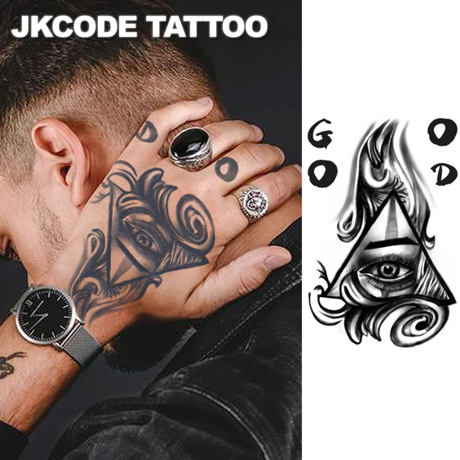 Herbal tattoo, versatile eye-lettering, hand-drawn graffiti style temporary tattoo, cool designs for men and women, hand and neck tattoo, long-lasting and waterproof for 15 days