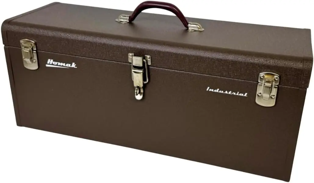 

24-Inch Industrial Steel Toolbox with Brown Wrinkle Powder Coat, Heavy-Duty Storage for Tools and Equipment
