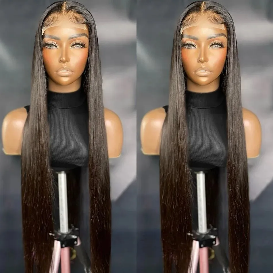 13x4 Glueless Blue Long Straight Synthetic Lace Front Wig Pre Plucked Ready To Wear for Women 24-32 Inch Daily Use