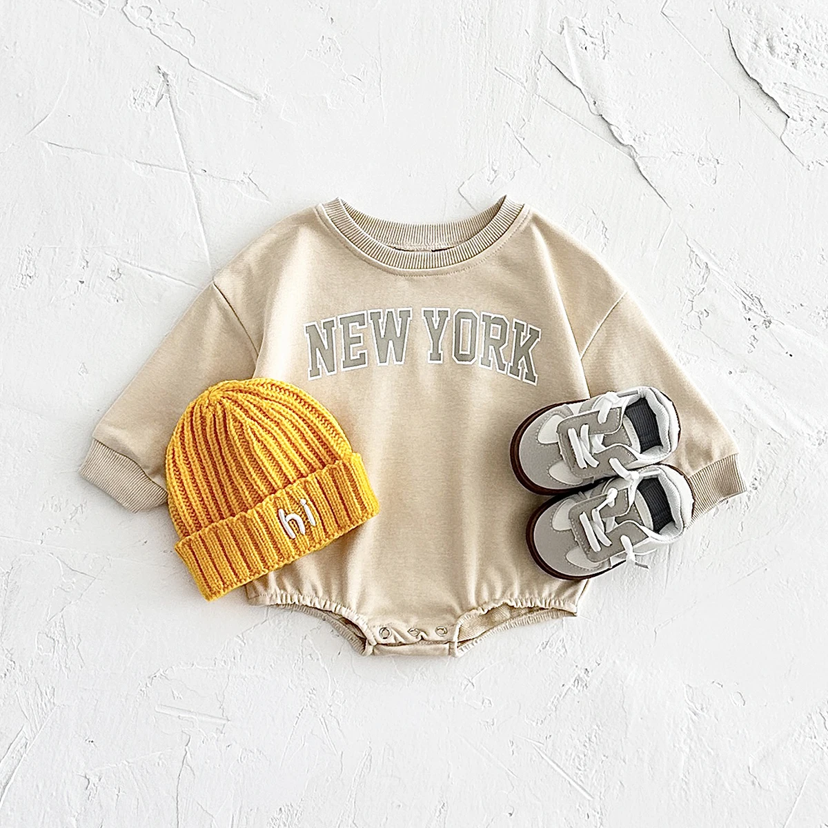 Ins Baby Romper 0-18M Autumn Newborn Infant Baby Boy Triangle Romper Cute New York Letter Long Sleeve Jumpsuit Playsuit Clothing