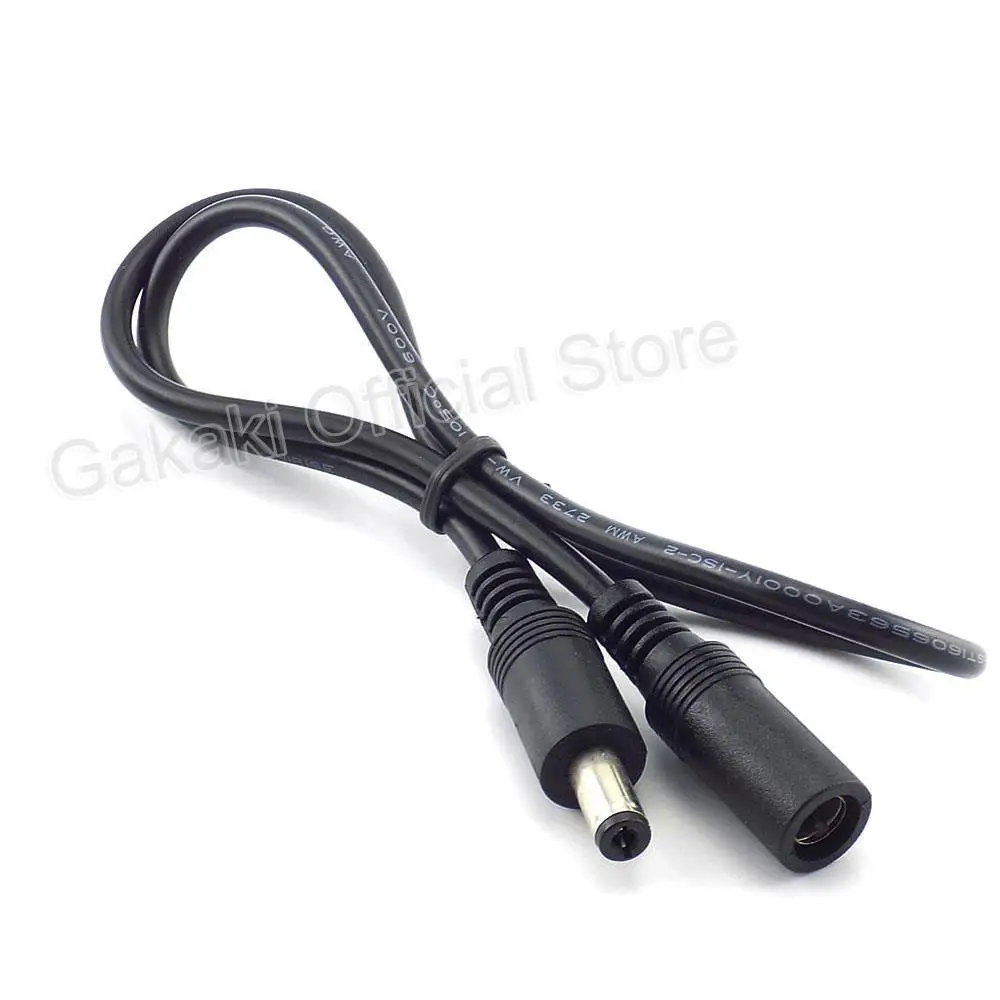 Steker CCTV perempuan ke laki-laki, adaptor kabel perpanjangan 12V kabel daya 5.5mm x 2.1mm untuk kamera kabel ekstensi daya