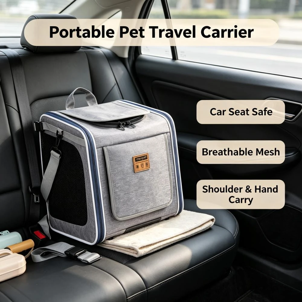 Foldable Multifunctional Pet Sling Bag Outdoor Camping Self-driving Tour Bicycle Motorcycle Breathable Backpack Bicycle Cat Bag