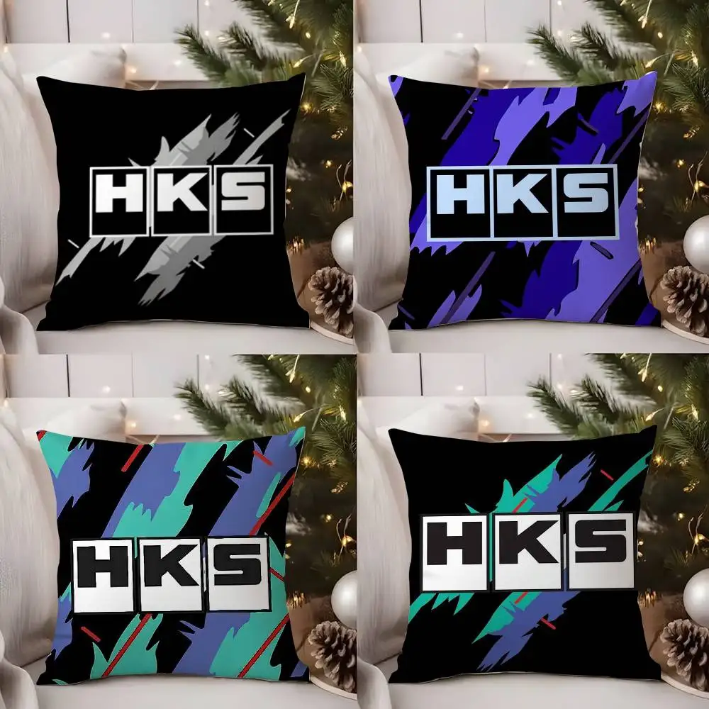 Retro Pattern H-Hks Pillow Case Office Sofa Dorm Chair Back Short Plush Double-sided Printing Home  Cushion Cover
