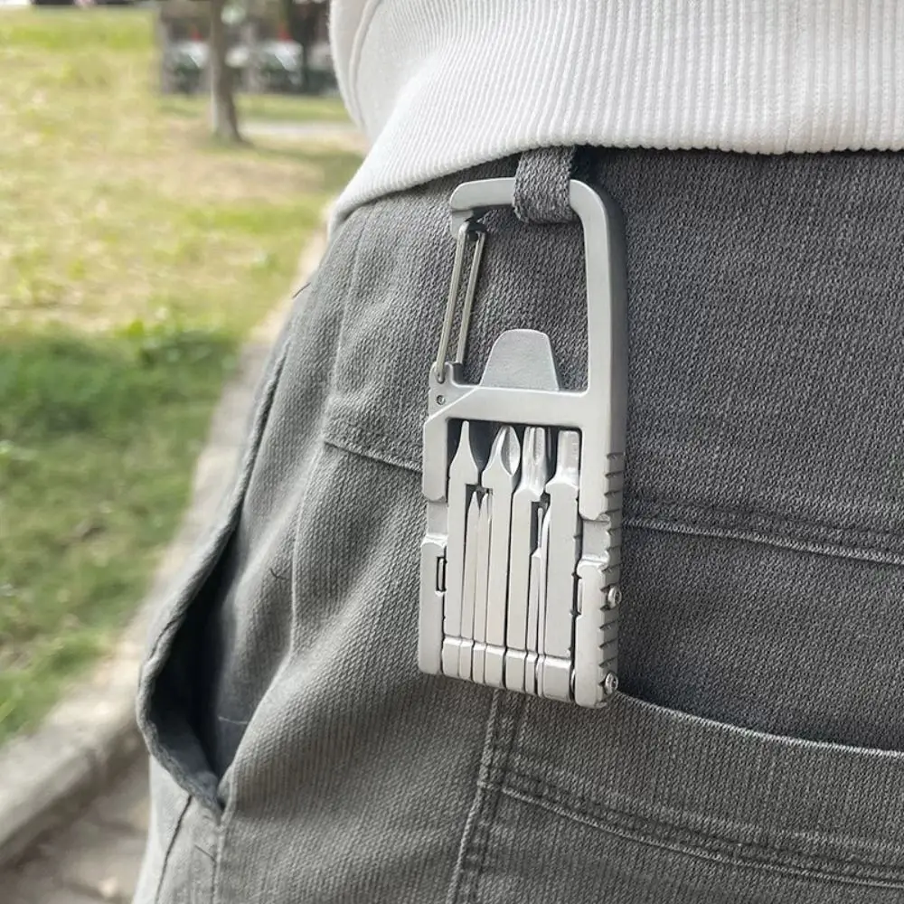 

10-in-1 10 in 1 Keychain Multitool Wrench Durable Stainless Steel Outdoor Tool Mini Bottle Opener Portable Pocket Tool EDC