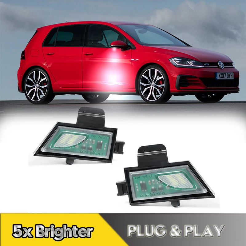 

2pcs For VW Golf7 Canbus LED Under Side Mirror Lights Puddle Lamps For Volkswagen Golf MK7 GTI Sportsvan Variant Estate Touran