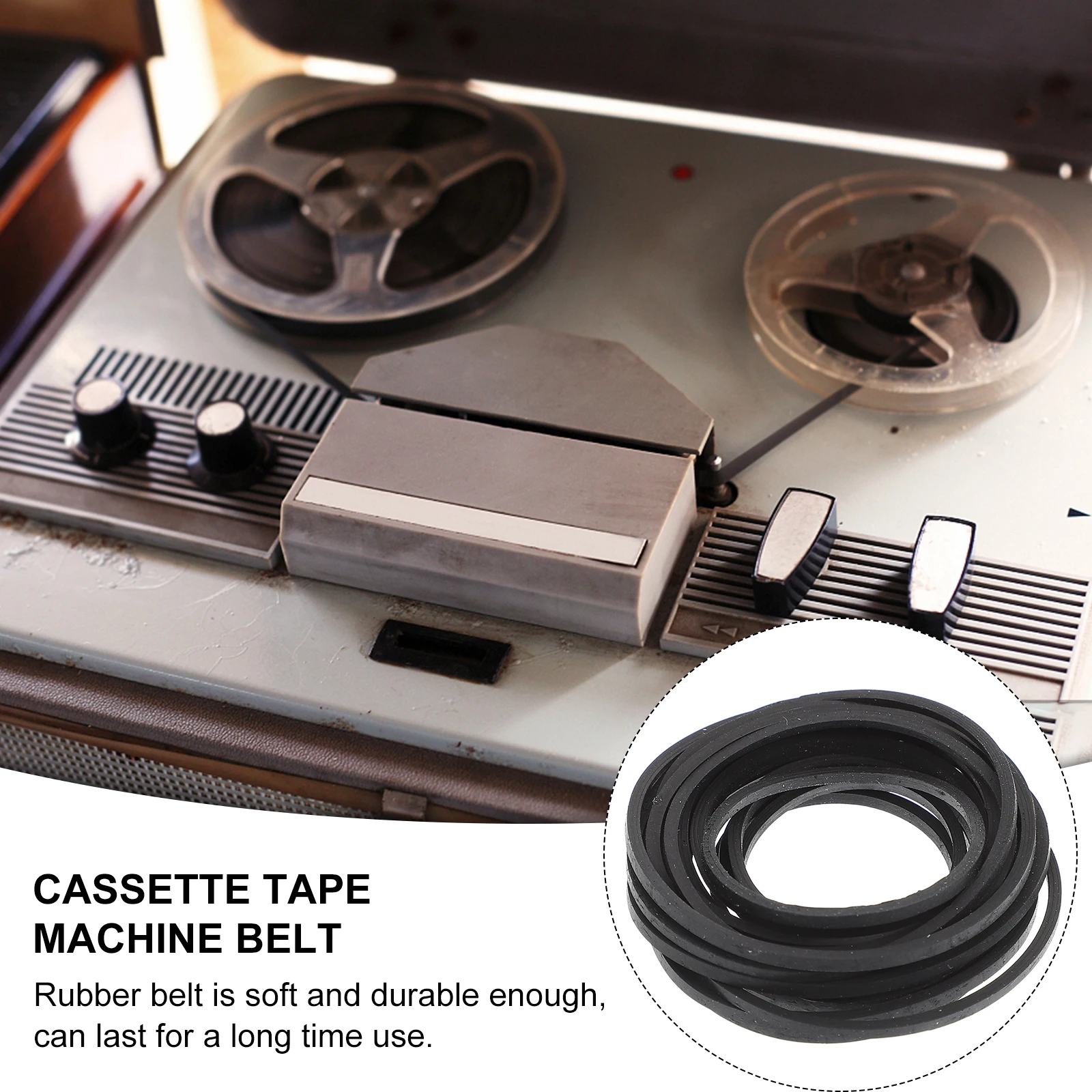 

20pcs Rubber Belts Durable For Cassette Tape Machines Drive Recorder Repair Maintenance Belt Belt Fit Most Recorders Smooth
