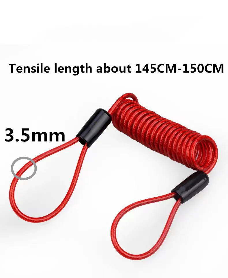 Motorcycle Alarm Lock Oxford Bag for Scooters Bike Key Bag Mountain Bike Black Lock Bag Removable+150CM Reminder Rope 6 Colors
