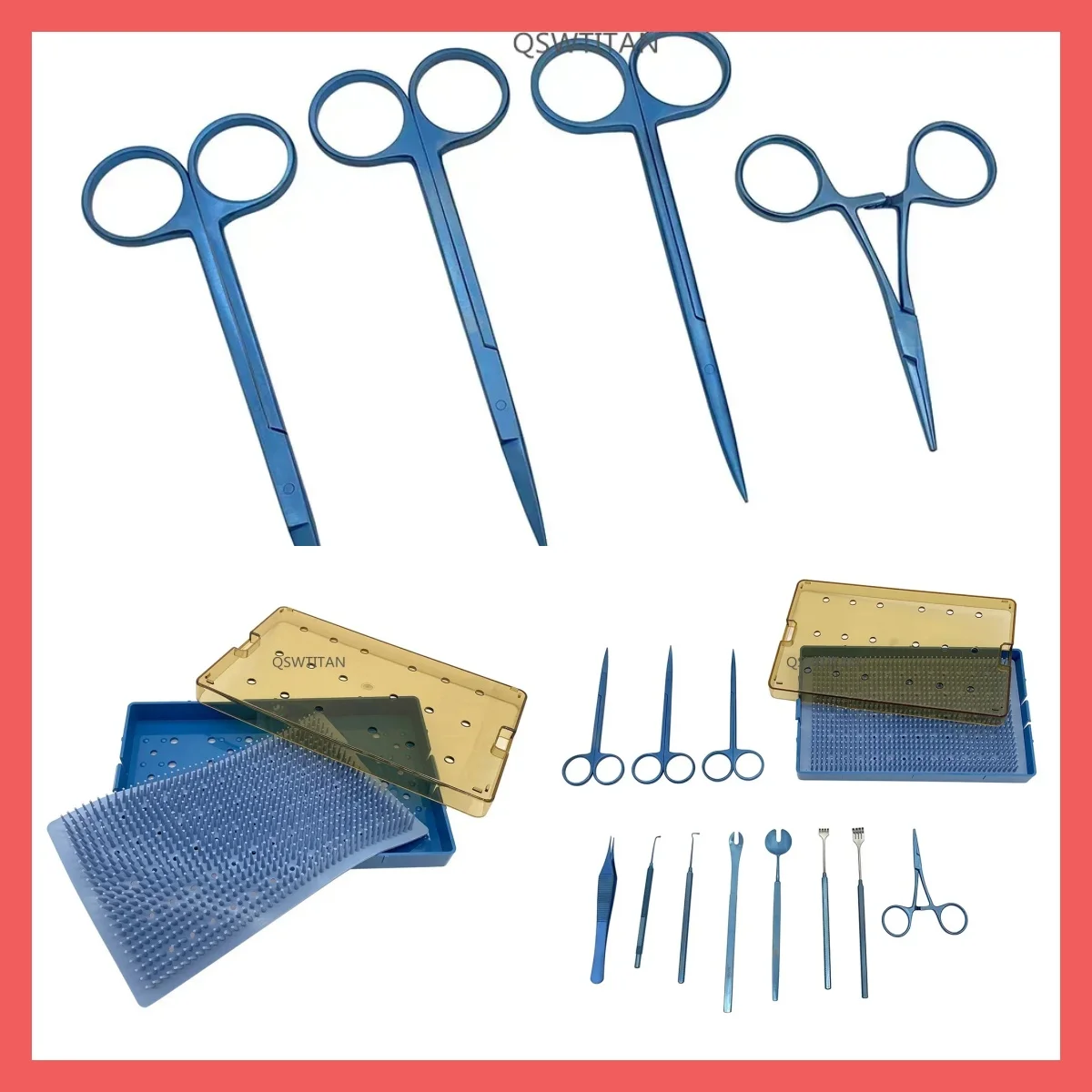 Ophthalmic Enucleation Microscopy Surgical Kit Titanium Complete Set with Sterilizer Box