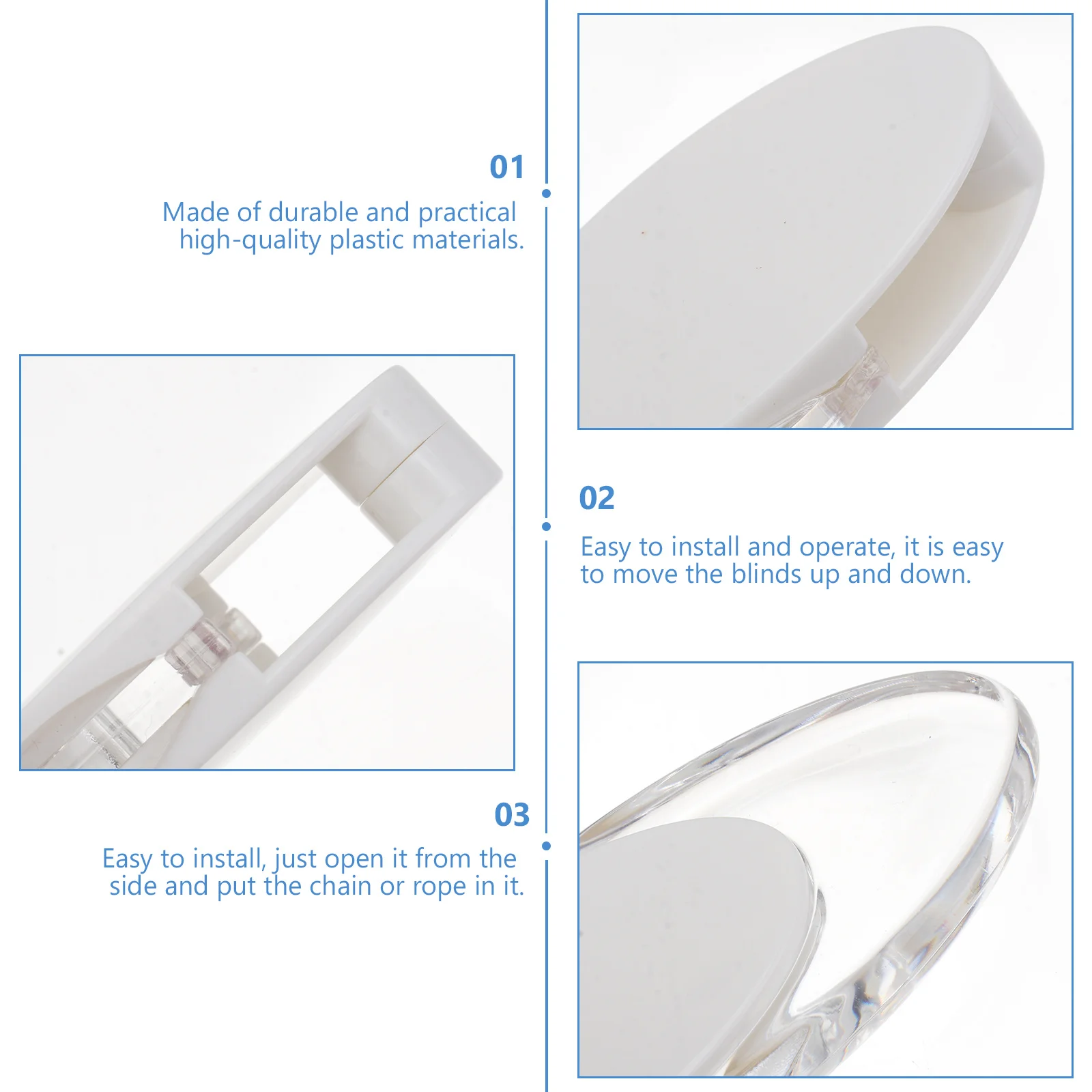 

8Pcs Plastic Vertical Blind Handle Accessories Easy Install Practical Home Decor Vertical Blind Handle