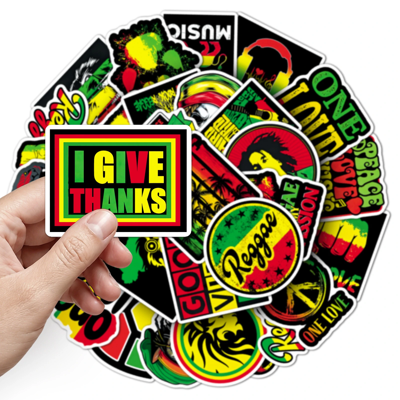 

10/50PCS Reggae Style Graffiti Stickers Cool Jamaican Style Music DIY Toys for Bottle Scrapbook Travel Bag Aesthetic Decals