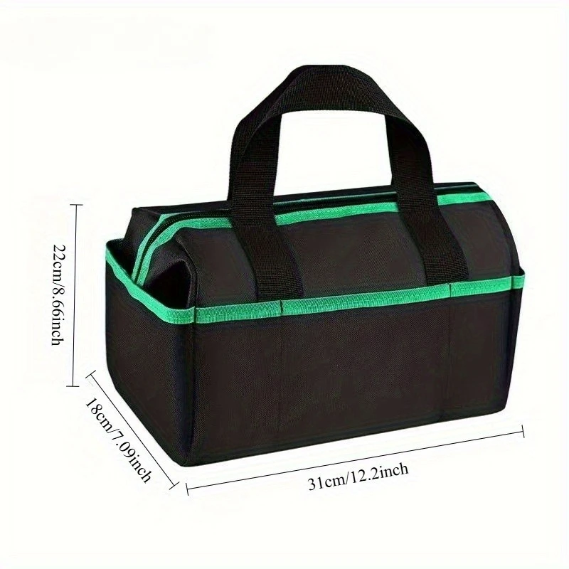 Robuste Werkzeugtasche, Werkzeugtaschen mit breitem Öffnungsfeld, Werkzeugkasten-Organizer mit weichem Griff, große Elektriker-Werkzeugtasche mit Reißverschluss – Detail 3