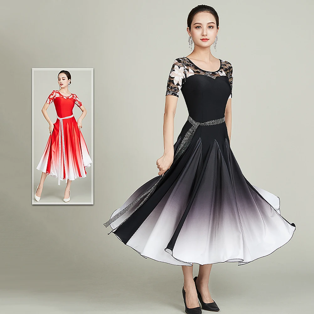 Waltz Ballroom Competition Dress Standard Dance Performance Flamenco Costumes Women Gradient High End Evening Party Gown