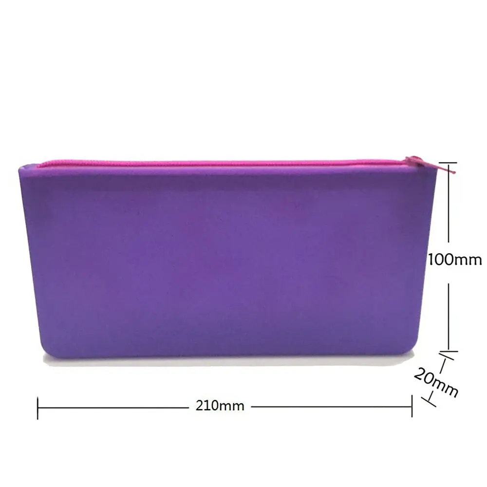 Simple Silicone Organizer Cosmetic Bag Waterproof Smooth Zipper Wallet Coin Purse Earphone Bag Women Girls