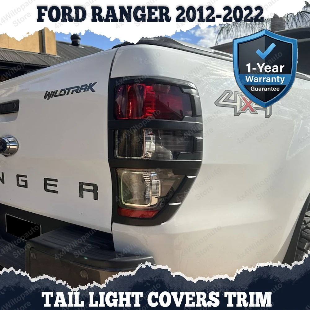 

Tail Light Cover Trim for Ford Ranger 2012 2013 2014 2015 2016 2017 2018 2019 2020 2021 2022 WILDTRAK XLT XL XLS Rear Lamp Hoods