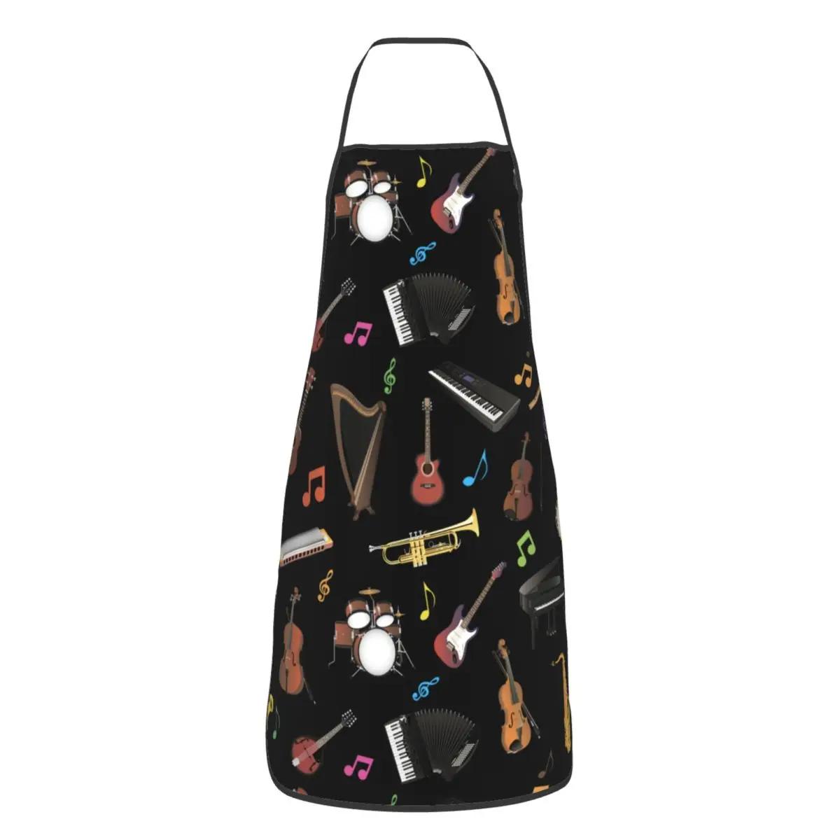 Unisex Various Musical Instruments Kitchen Chef Cooking Baking Apron Women Men Tablier Cuisine for Gardening