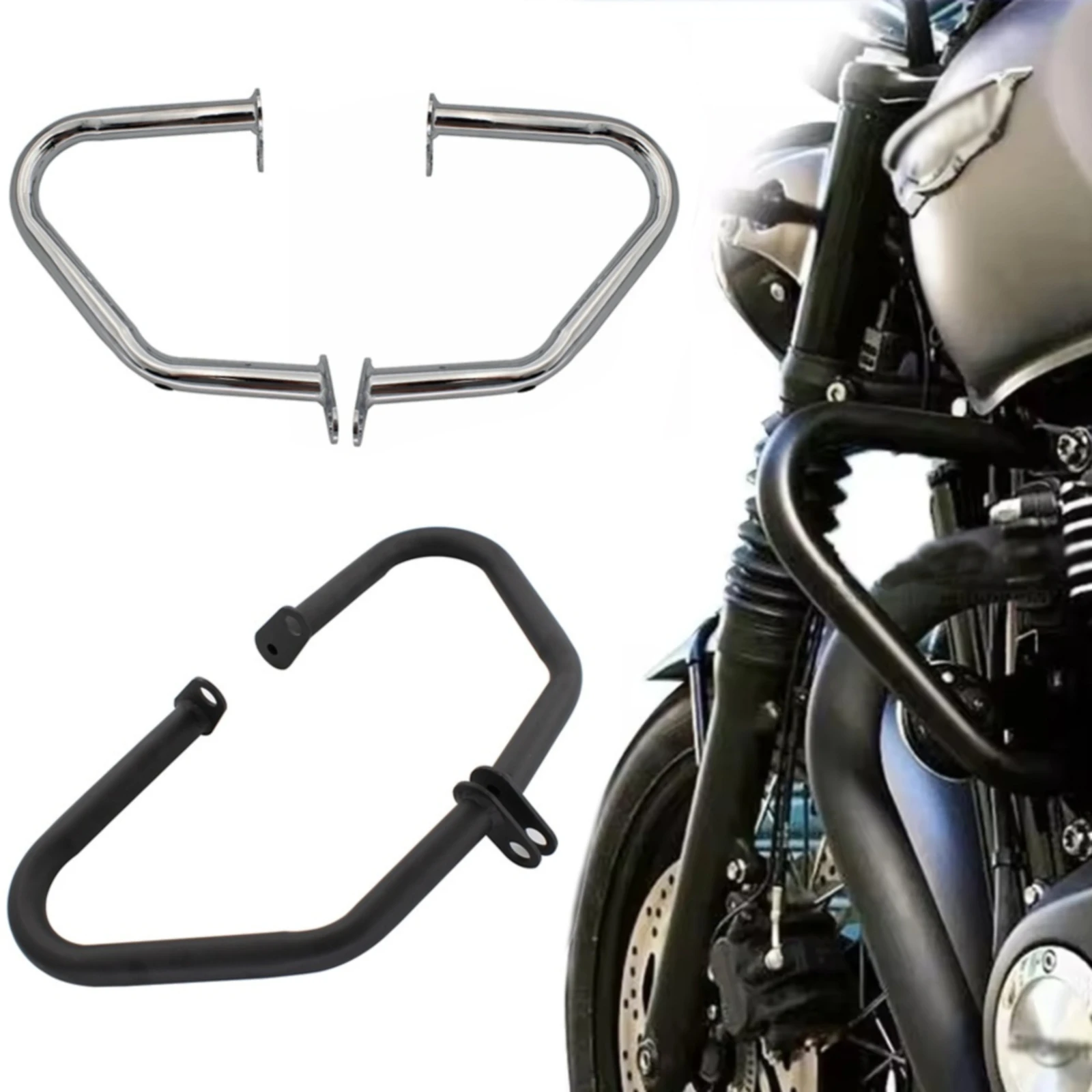

Motorcycle Engine Guard Crash Bar For Bonneville T100 T120 Thruxton R Street Twin 2016-2020 Highway Bar Bumper Side Protection