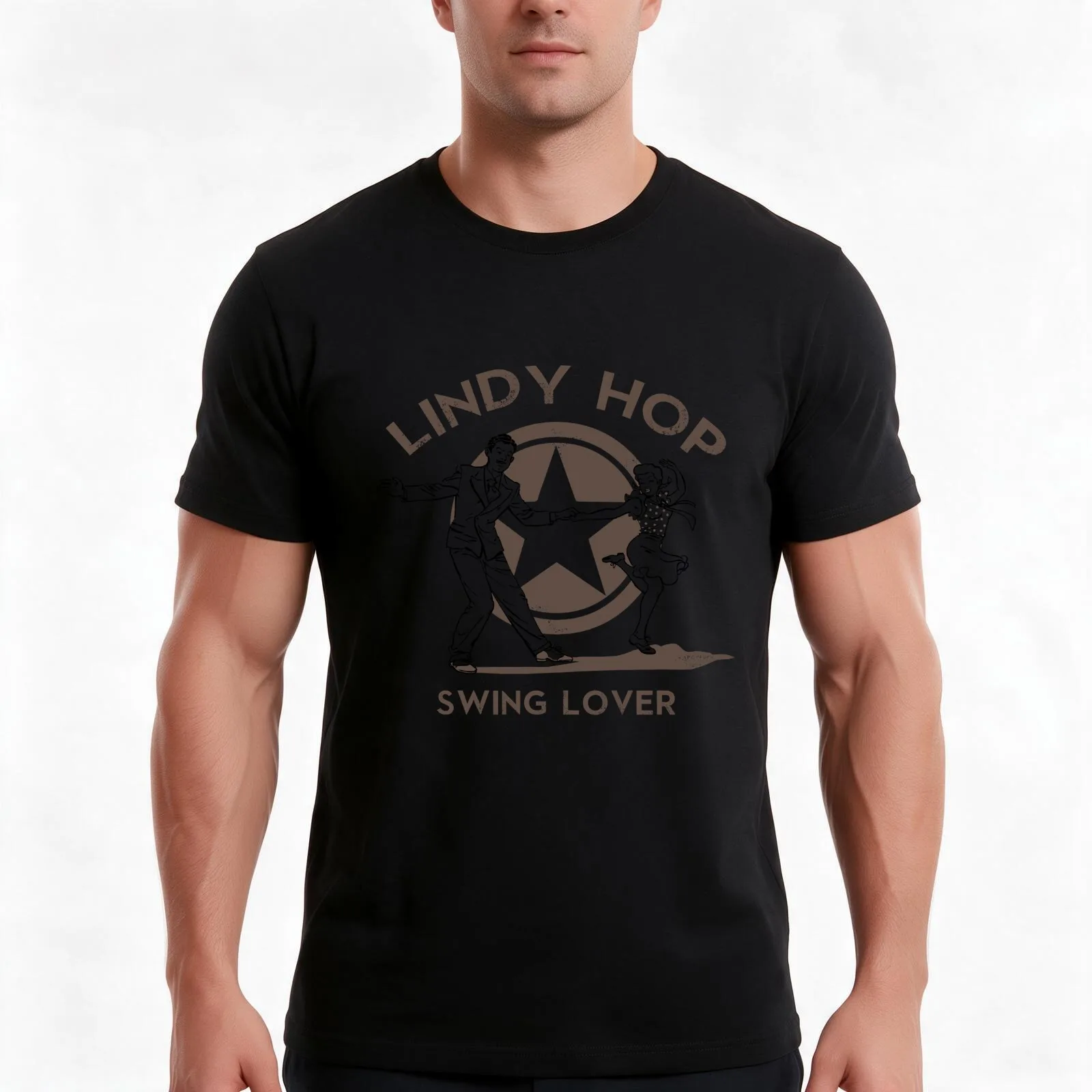 Lindy Hop T-Shirt Summer Casual Cotton Tee Oversized Streetwear Tops Vintage Graphic Print Loose Fit Short Sleeve