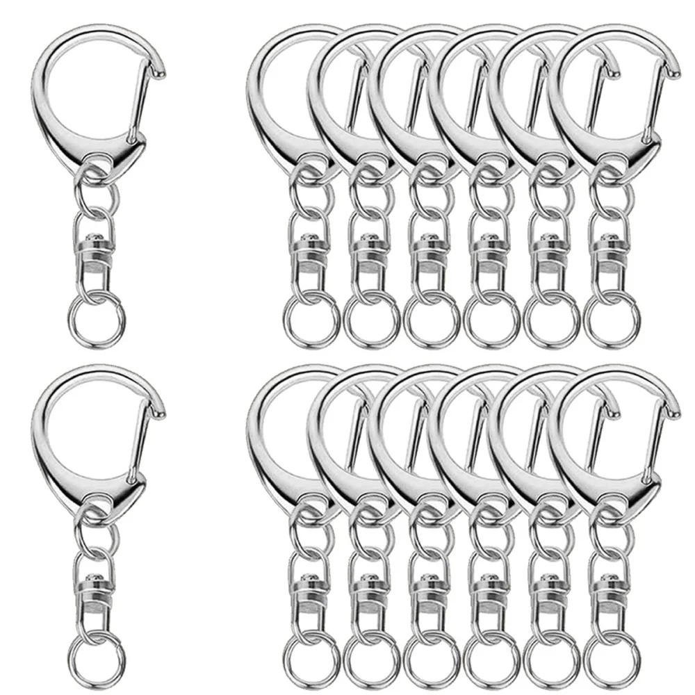 10/30/50 Sets Karabinerhaken für Schlüsselanhänger, C-förmige Drehverschlüsse Schlüsselringe DIY-Bastelset für Handarbeiten – Detail 1