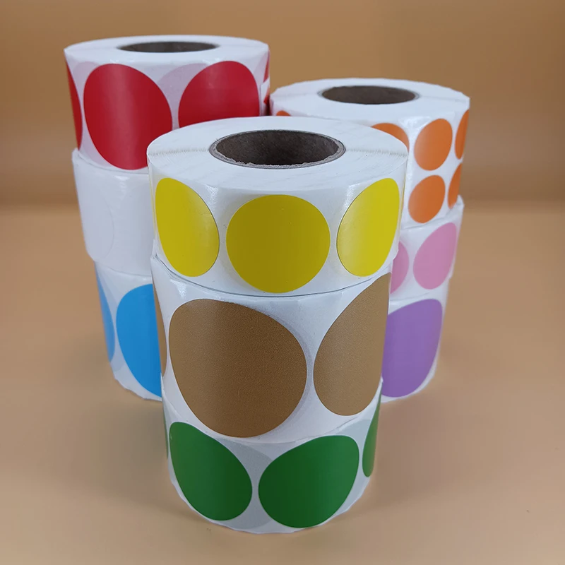 4 cm (1.57 inch) x 800 pcs Round Color Thermal Sticker Label Blank Direct Thermal Paper Label Small Circular Price Sticker QR Co