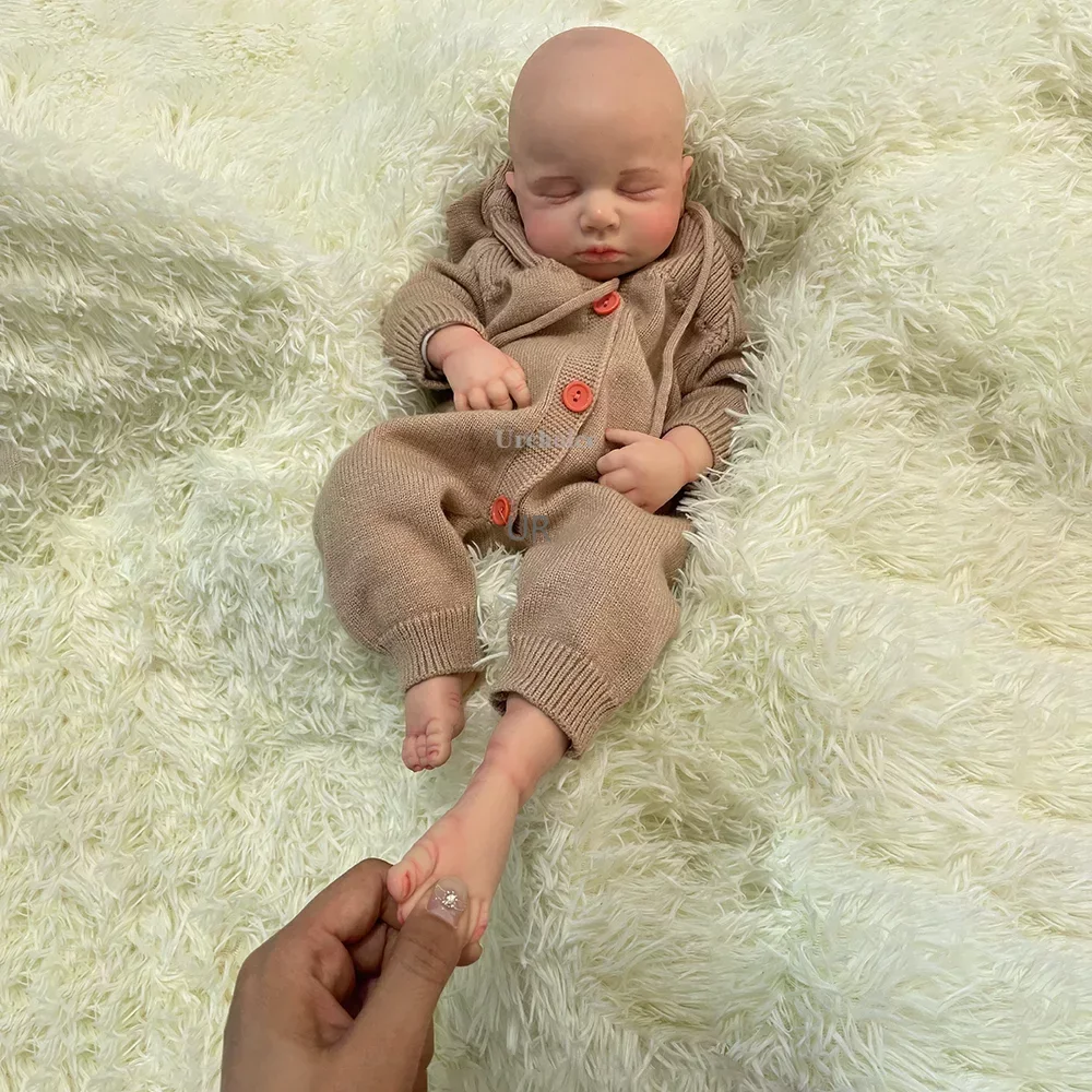 

50cm Soft Full Body Silicone Reborn Doll Painted Handmade Fake Newborn Baby Girl Solid Platinum Silicone Toy Artist Collector