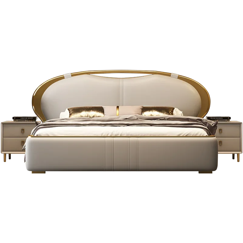Pretty Modern King Double Bed Frame Luxury Elegant Queen Size Designer Bed Villa Italian Camas De Dormitorio Bedroom Furniture