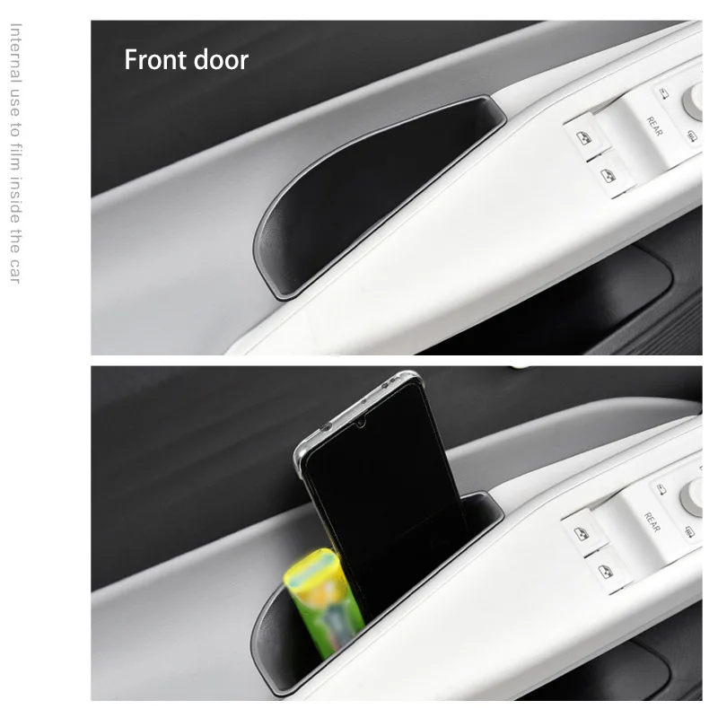 1 زوج السيارات الجبهة الخلفية مقبض الباب صندوق تخزين ل Volkswagen VW ID.3 ID.4 الجانب الباب مسند الذراع المنظم الحاويات اكسسوارات السيارات #4
