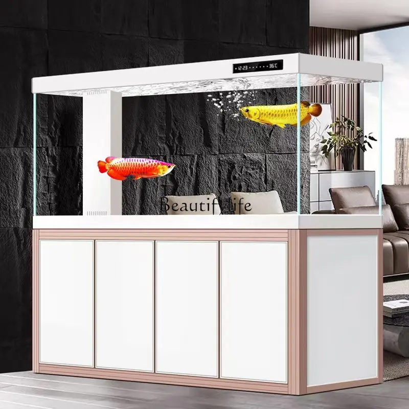 

**Bottom filter household aquarium light luxury ultra-white glass large arowana tank