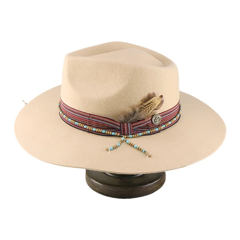 Men's and Women's Fashion Outdoor Sun Hats, Wide-Brimmed Western Cowboy Hats, Versatile Jazz Hats, and Wool Gentlemen's Hats