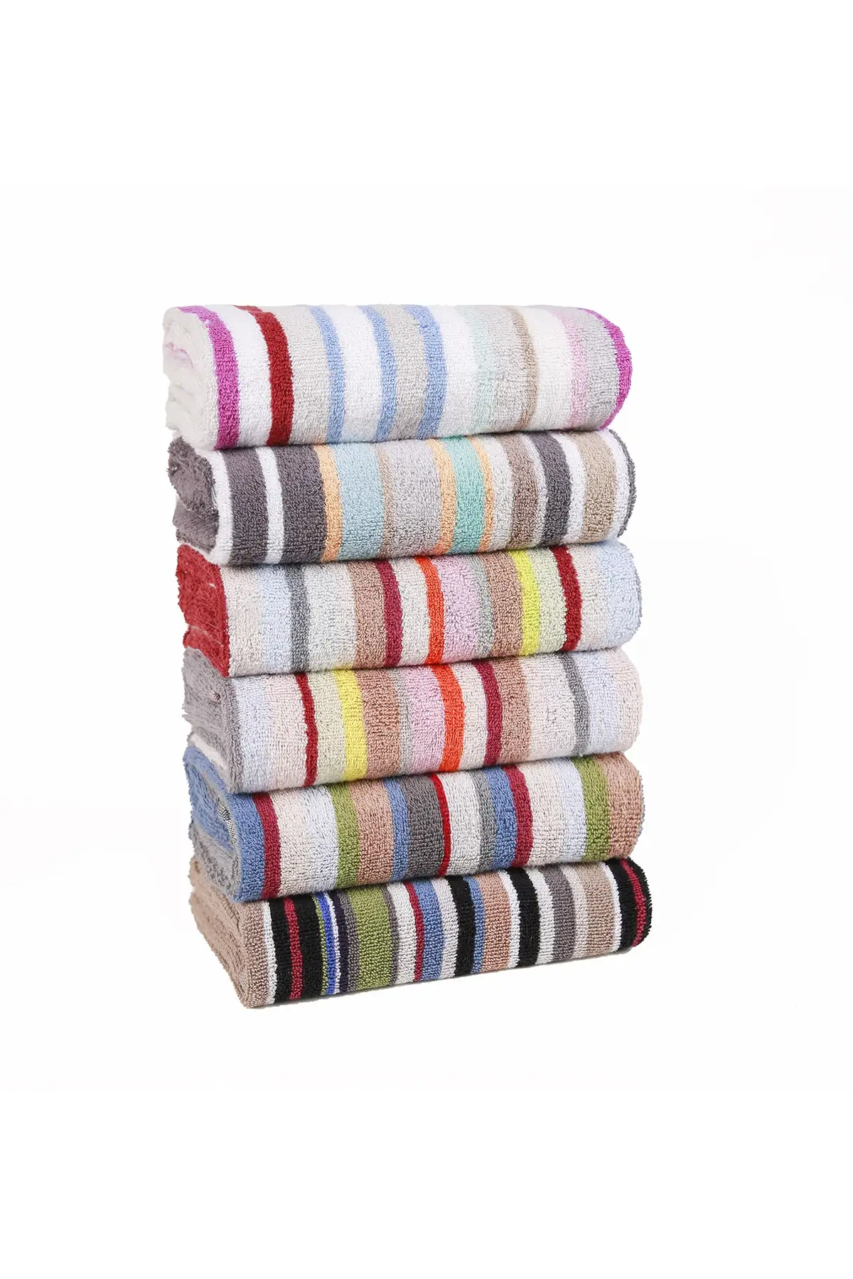 Yarn Dyed 6 Pcs 50 × 90 Colorful Soft Hand Towel