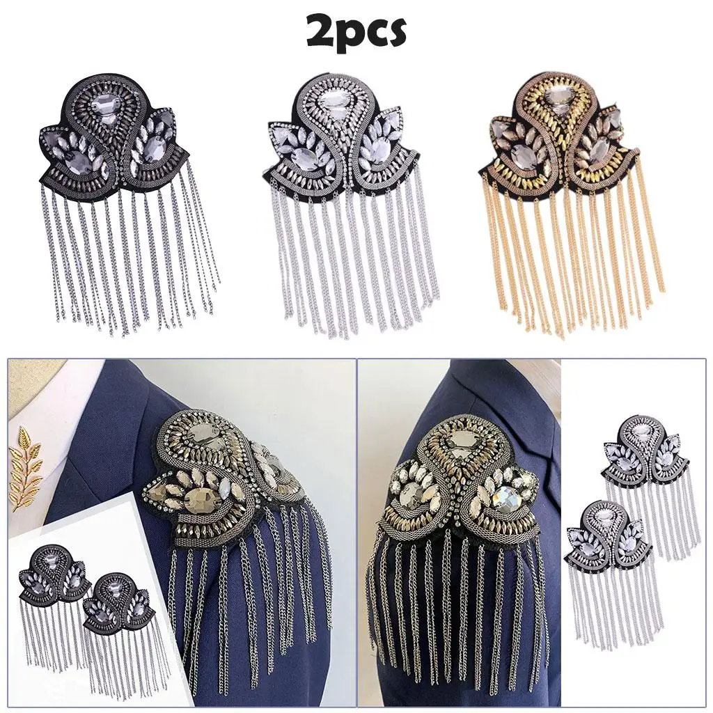 Epaulet Fringe Tassel Art Brooches Shoulder Pad for Suit Casual Wear Fathers
