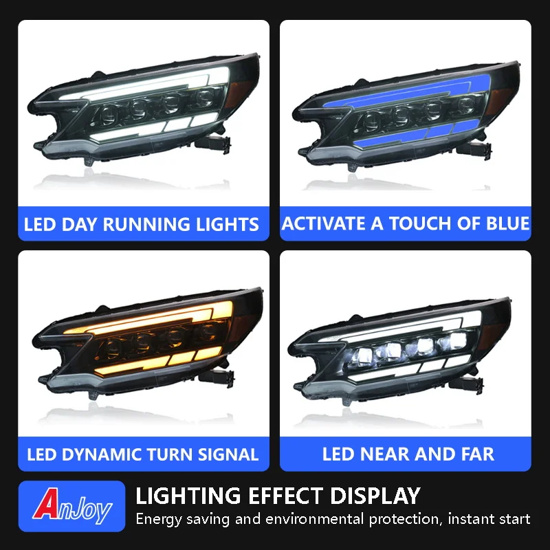 

Head Lamp for Honda CRV CR-V 2012-2014 LED Headlight Upgrade Projector 4 Lens ALL LED Dynamic Signal Lamp Front Lamp Assembly