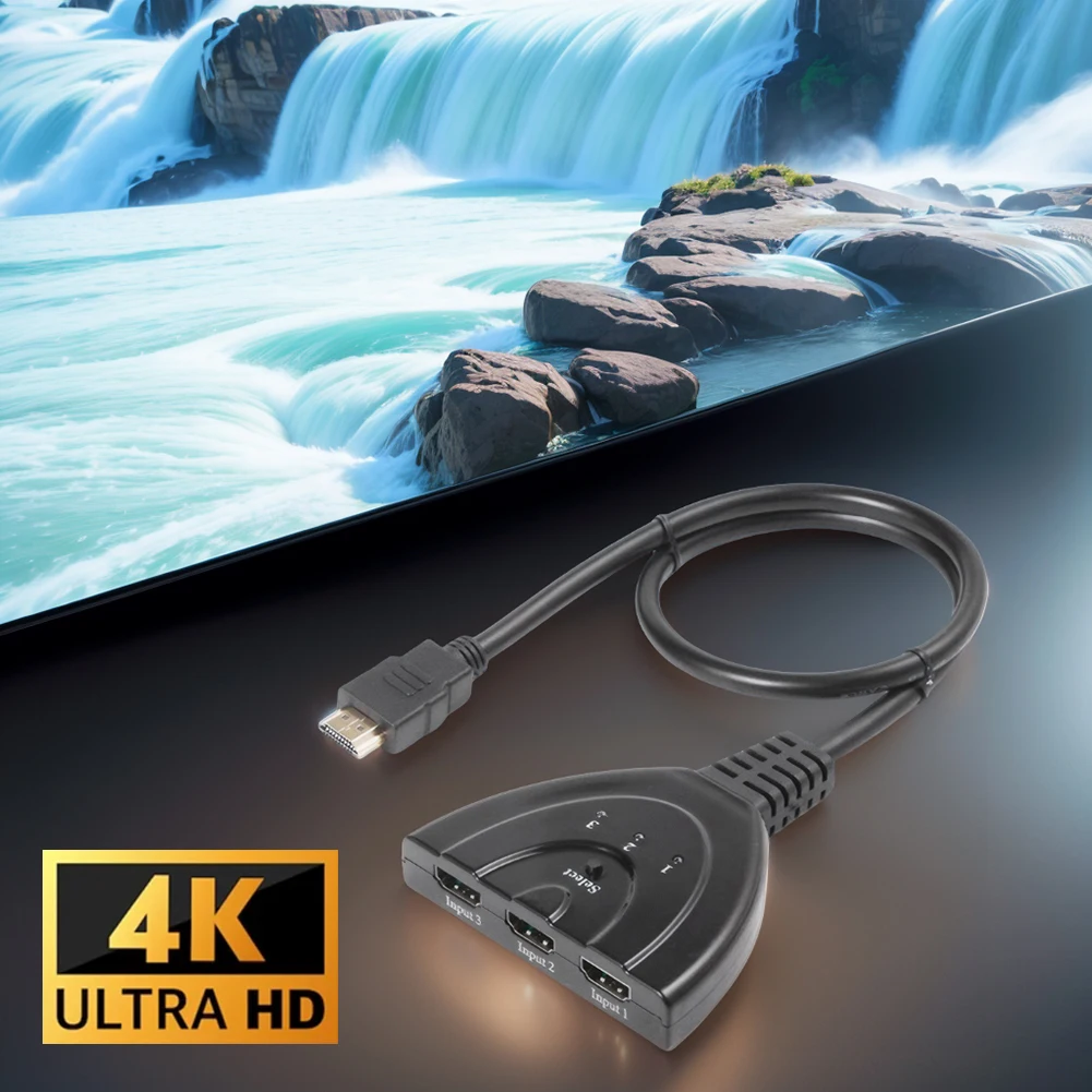 4k/1080p 3-Port HDMI-kompatibler Switcher-Wahlschalter mit 1,8 Fuß HDMI-kompatiblem Kabel 3 in 1 Out HDMI-kompatibler Hub für HDTV PS4