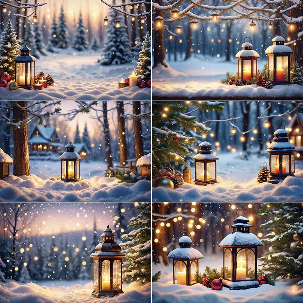 

MOON.QG Christmas Photography Background Light Bokeh Snow Forest Photozone Backdrop Children Studio Photocall Accessories