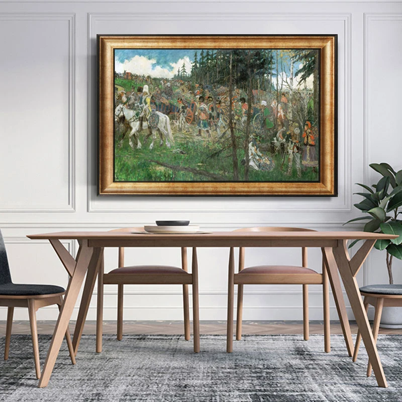 مطبوعات قماشية عتيقة 《مدربين》 لوحة زيتية شهيرة جدار فني كلاسيكي صورة ديكور لغرفة ديكور المنزل #4