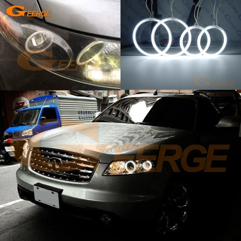 For INFINITI S50 FX35 FX45 2003 2004 2005 2006 2007 2008 Excellent Ultra Bright CCFL Angel Eyes Halo Rings Kit Light