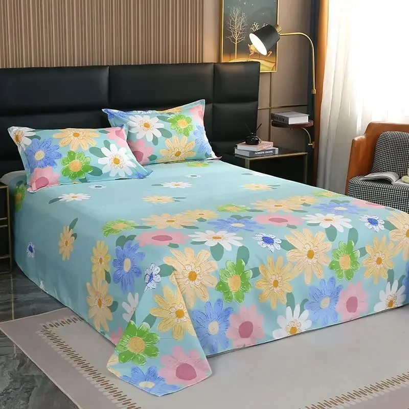 Plus Size Creative Flowers Bed Linen Set Skin Friendly Printed Bedspread Home Double Queen Size Bed Sheets and Pillowcases