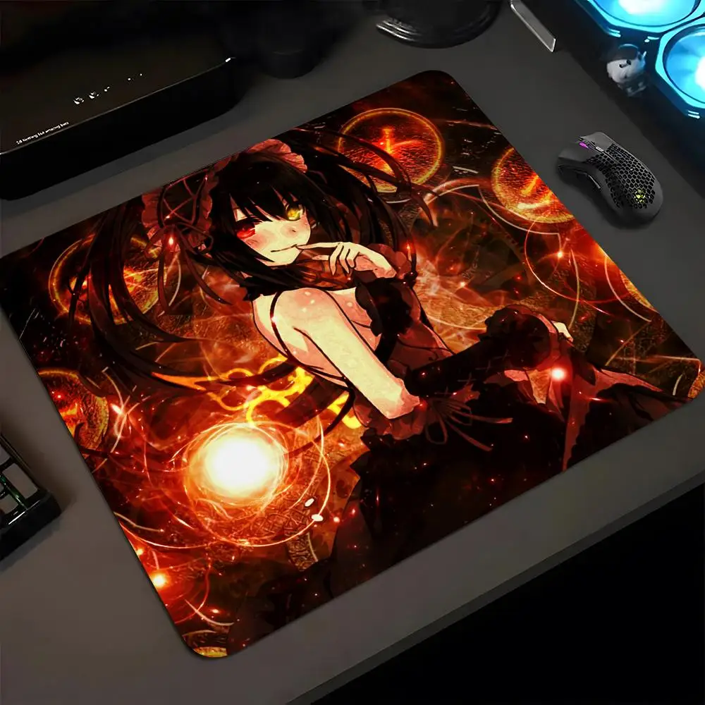 

T-Tokisaki K-Kurumi D-Date A Live Mouse Pad 18x22cm Small Rug Keyboardpad Lock Edge Deskpad kawaii Desktop Protection Mats