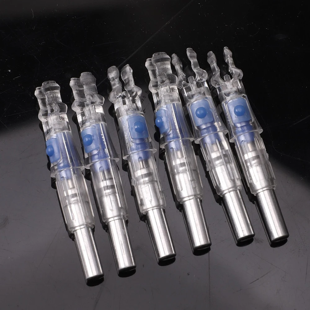 3/6/12 قطعة جديد مضاء السهم Nocks ID 6.2 مللي متر مع التبديل مجمع الرماية القوس الصلب الكرة والسهم ثنائي الغرض اطلاق النار ملحق