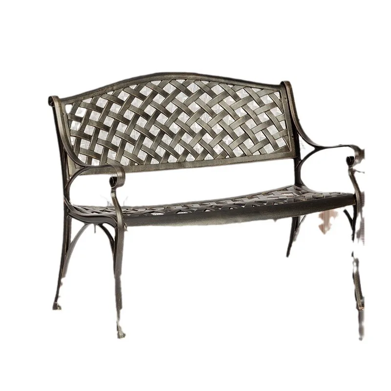 

Iron art park eldest child courtyard public bench cast aluminum forging table yard row chair bench carving