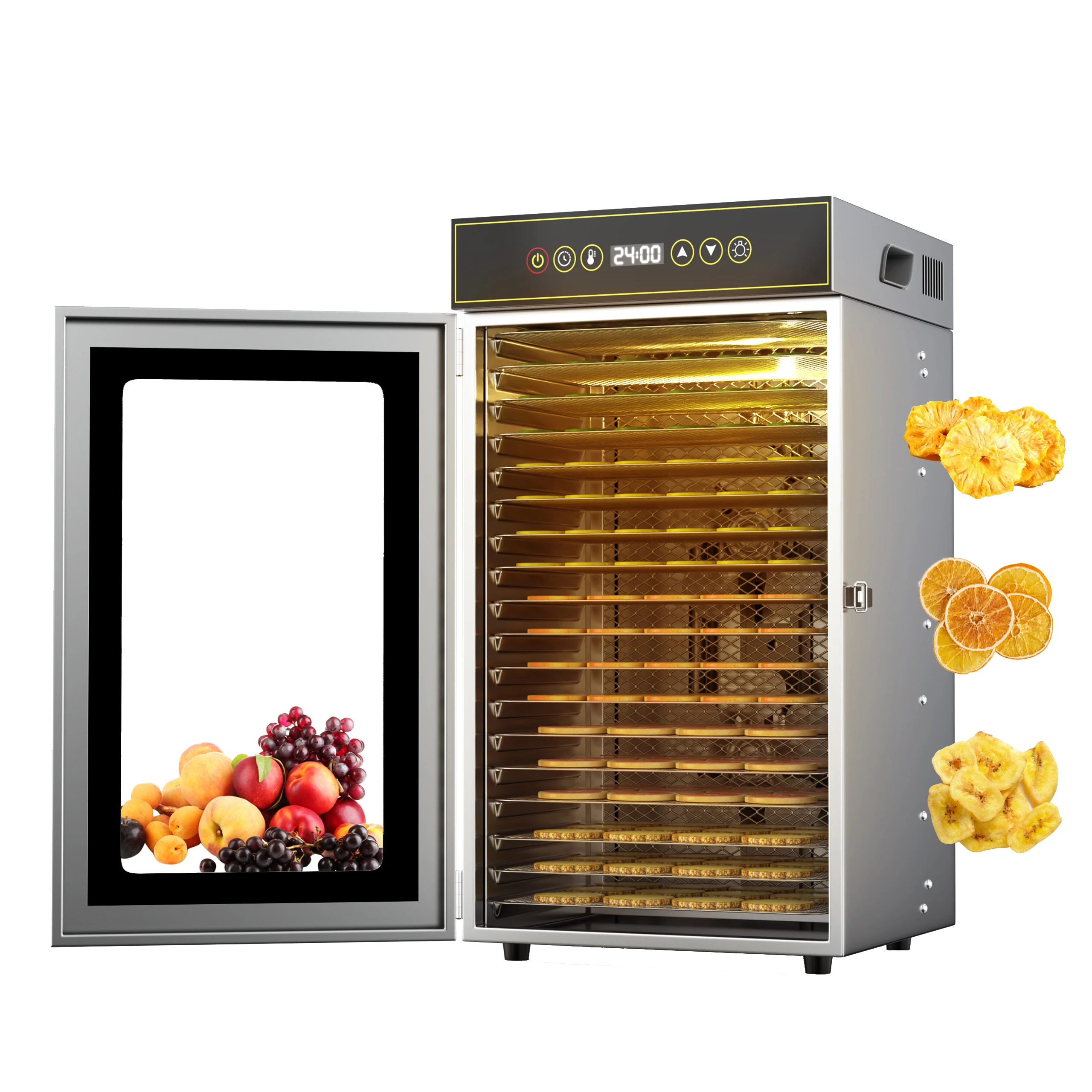 

18 Layers Food Drying Machine Fruits Vegetables Dehydrator Meat Dehydrator Commercial Stainless Steel Dried Fruit Machine