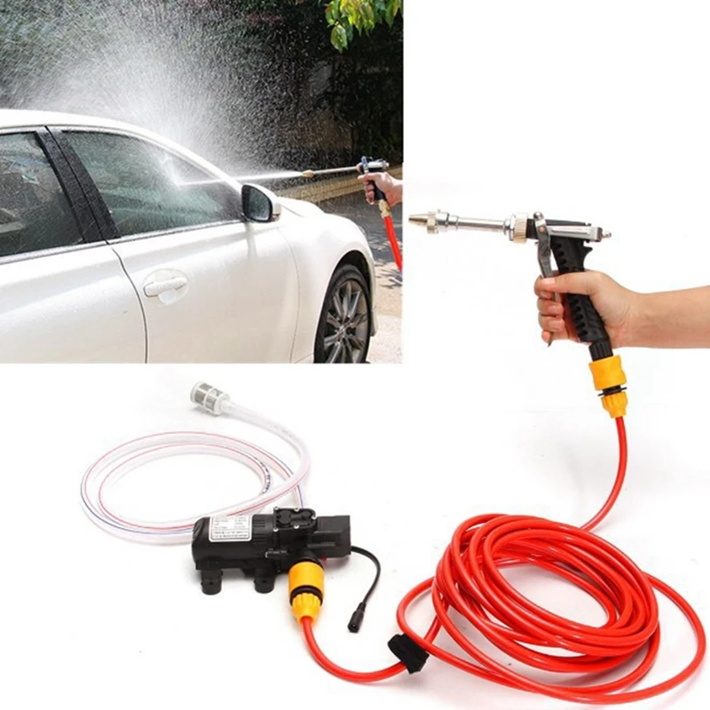 1pc Portable 12V Car Washer Water Pump 65W Electric Car Washing Machine Cigarette Lighter Water Pump Set For Auto Car