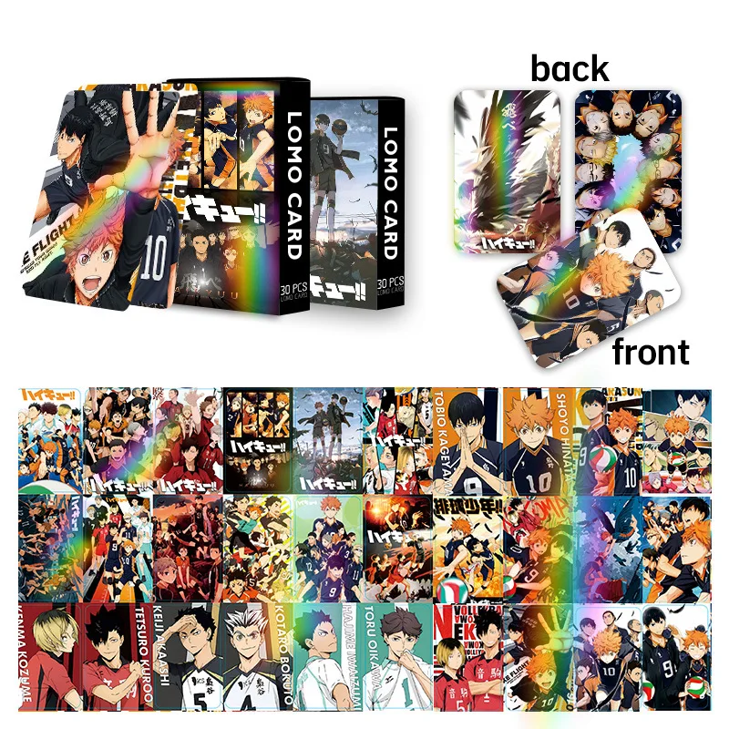

30 Pieces/set of Cartoon Laser Cards Laser Cards Anime Peripherals, Double-sided Bookmarks High-definition Printing Gifts
