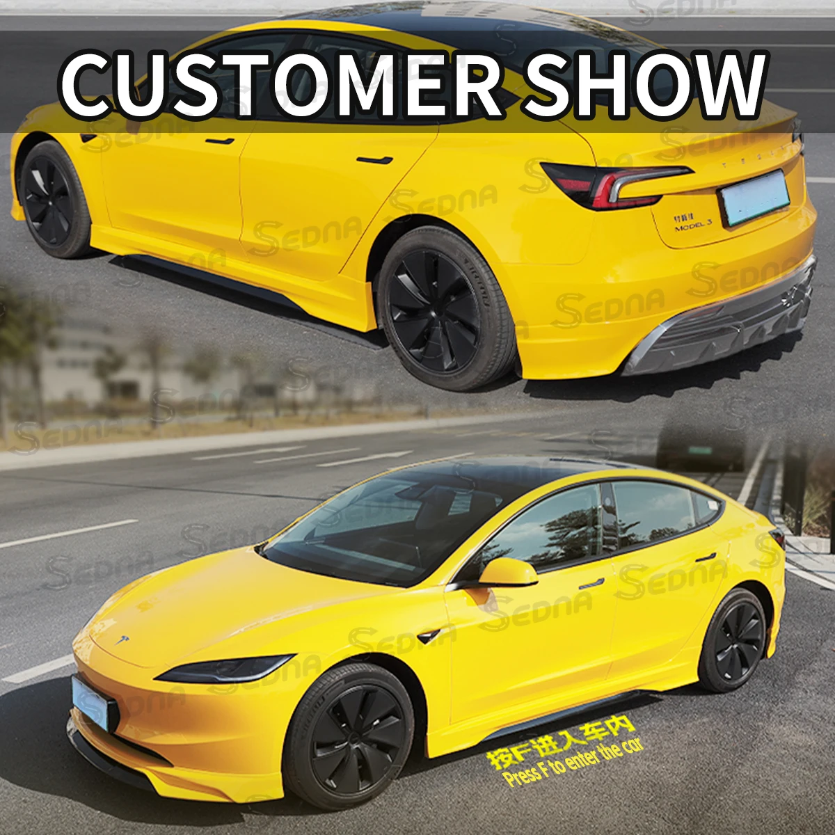 For 2024 Tesla Model 3 Highland Body Kit Rear Diffuser Spoiler  Front Bumper Lip Skirt Premium Car Accessories for Sporty Look