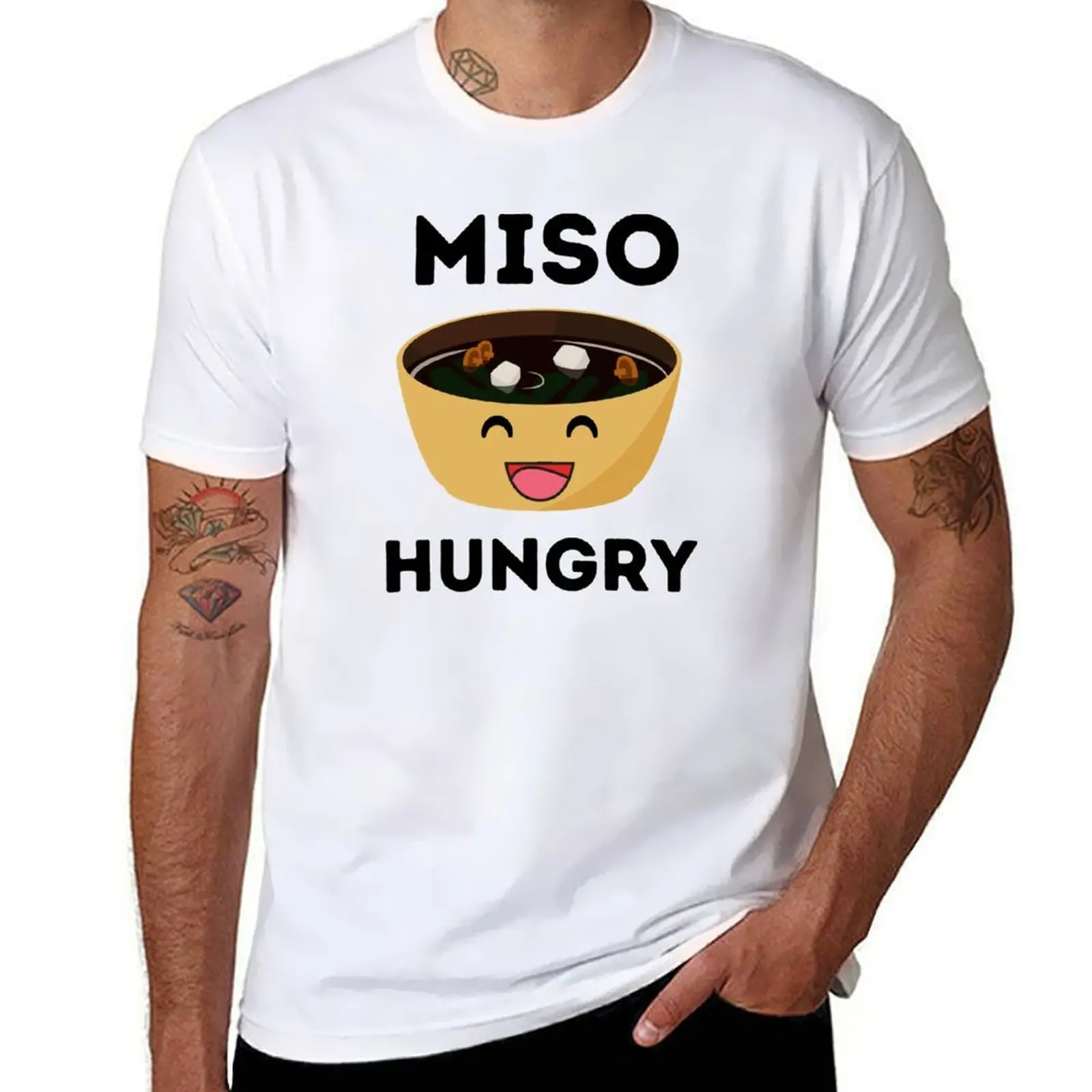 

Hungry Miso T-Shirt Non-Shrink Basic Cotton T-Shirt