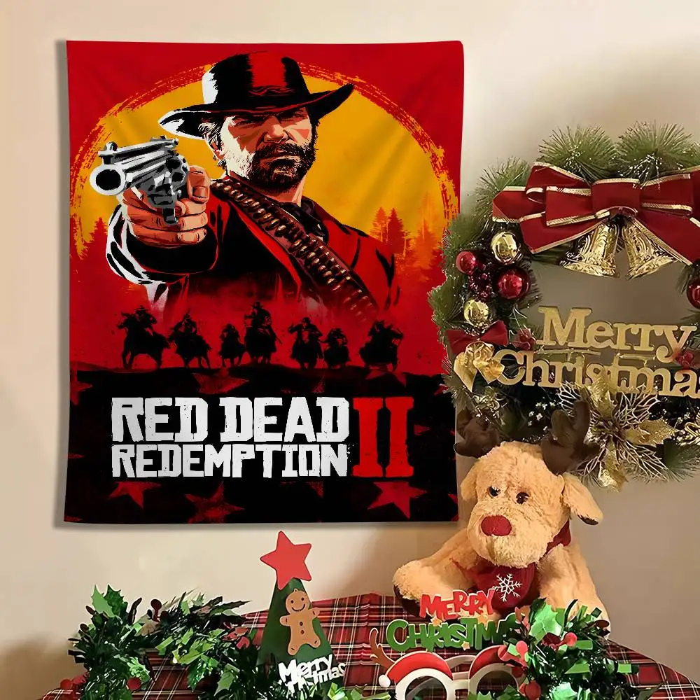 لعبة R-red Dead Redemption نسيج معلق عنبر غرفة المفرش بطانية غرفة الأطفال هدية تزيين المنزل الطرف
