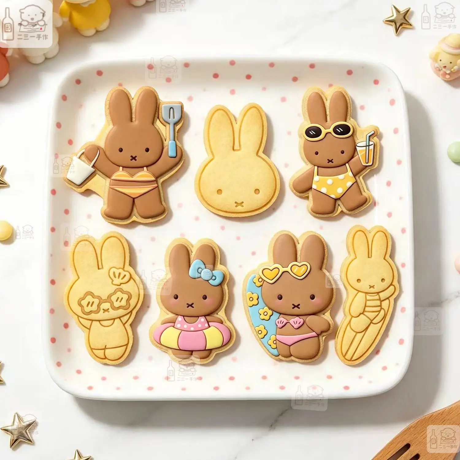 Kawaii Miffy Cake Mold Cute Cartoon Miffy Cookie Mold Cute Cartoon Rabbit Coffee Ins Baking Household Tool